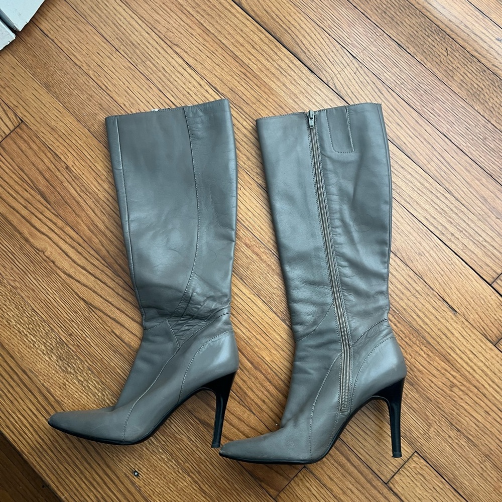 Nine West Gray Heeled Boots